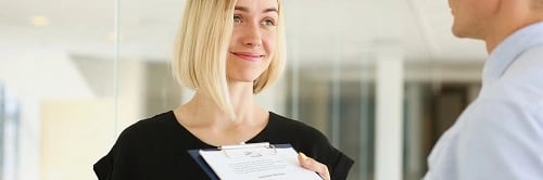 picture of a woman receiving inspection results 